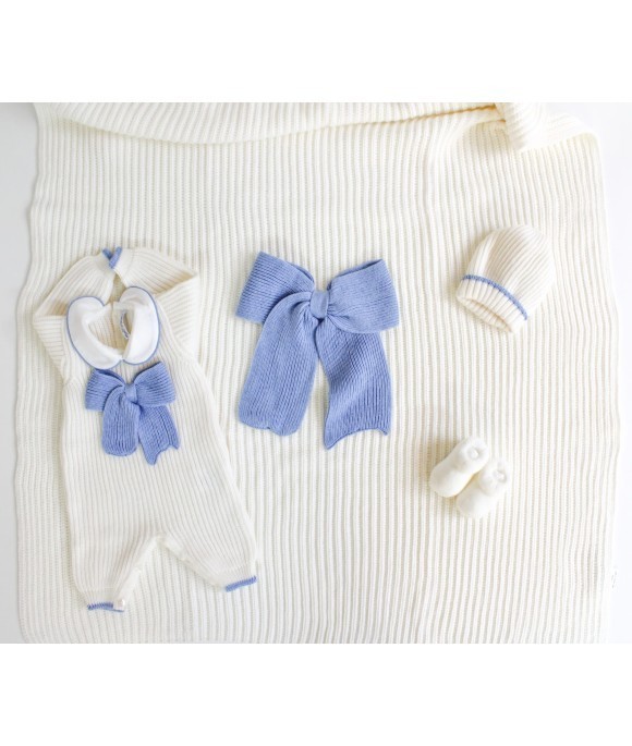 Set Maglia Inglese Tutina (Bianco-Azzurro)  §49