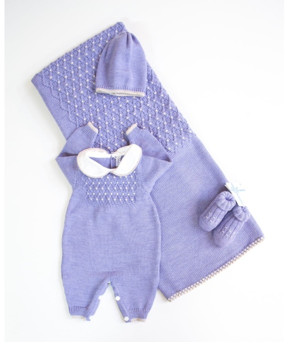 Set Ricamo Punto Smock 1 Lana taglia 1 mese en